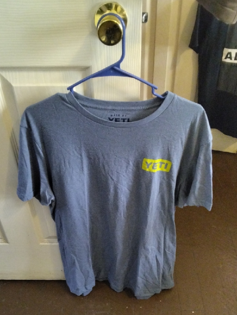 Yeti Slate Blue Tee with Yellow Logo